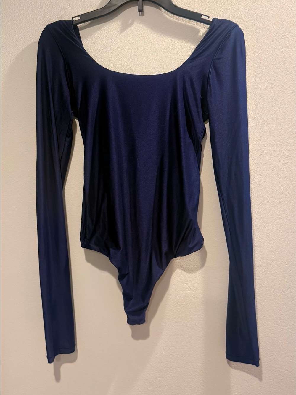 Women's Navy Long-Sleeve Scoop Neck Bodysuit